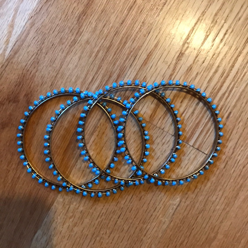 Blue and gold bangle set